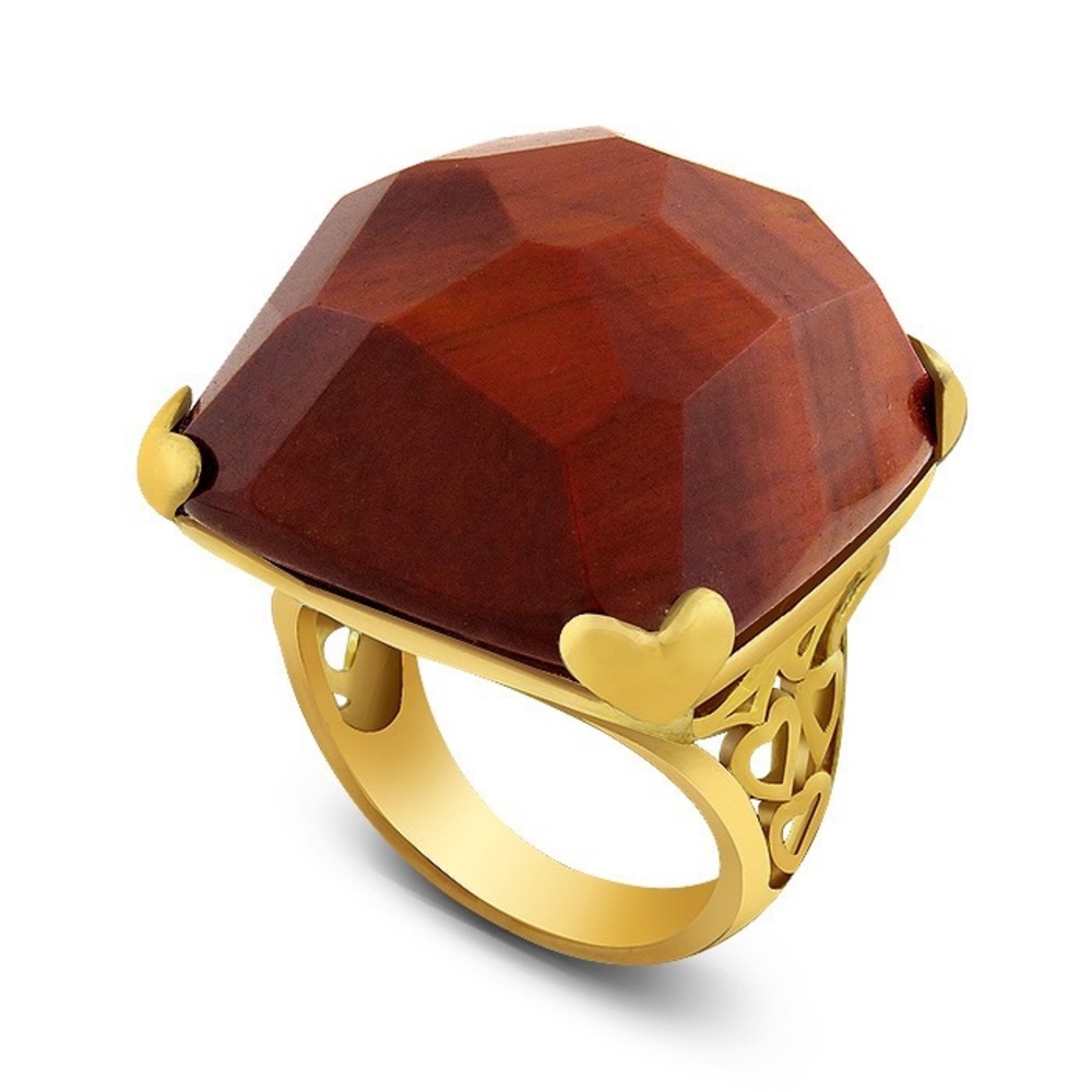24 HRS SALE ONLY

 Sterling Silver Red Tiger Eye Ring – 14K Gold Plated